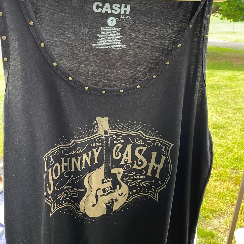 Torrid studded Johnny Cash tank.